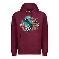 Burgundy race sunflower patches Premium Hoodie - AdoDesignShop