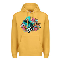 Mustard race sunflower patches Premium Hoodie - AdoDesignShop