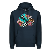 Navy race sunflower patches Premium Hoodie - AdoDesignShop
