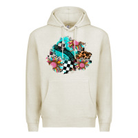 Oatmeal Heather race sunflower patches Premium Hoodie - AdoDesignShop