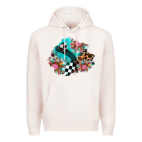 Pale Pink race sunflower patches Premium Hoodie - AdoDesignShop