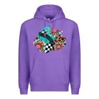Purple race sunflower patches Premium Hoodie - AdoDesignShop