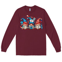 Burgundy american nurse gnomes Long Sleeve Tee - Zillion Design Studio