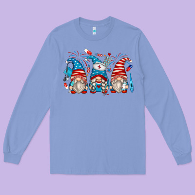 American Nurse Gnomes Long Sleeve Tee Designed By Zillion Design Studio