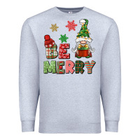Heather Grey be merry Premium Sweatshirt - BundleAndBundleShop