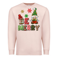 Pale Pink be merry Premium Sweatshirt - BundleAndBundleShop