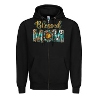 Black western blessed mom with sunflower Zipper Hoodie - texasbilliewilder