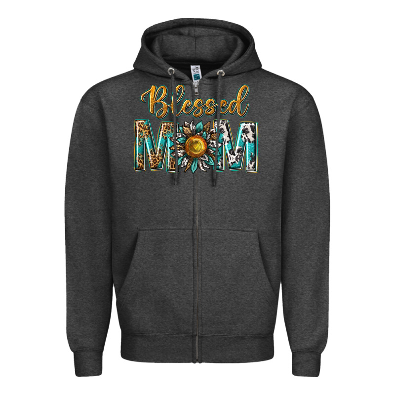 Western Blessed Mom With Sunflower Zipper Hoodie by texasbilliewilder | Teevron