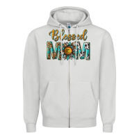 Dove Grey western blessed mom with sunflower Zipper Hoodie - texasbilliewilder