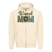 Sandshell western blessed mom with sunflower Zipper Hoodie - texasbilliewilder