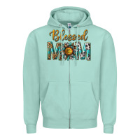Seafoam western blessed mom with sunflower Zipper Hoodie - texasbilliewilder