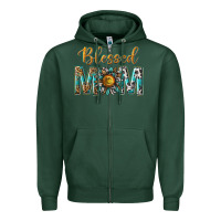 Sports Green western blessed mom with sunflower Zipper Hoodie - texasbilliewilder