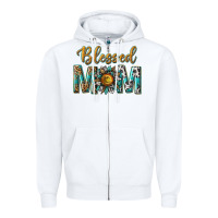 White western blessed mom with sunflower Zipper Hoodie - texasbilliewilder