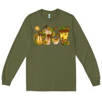 Army Green sunflower coffee cups Long Sleeve Tee - texasbilliewilder