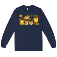 Navy sunflower coffee cups Long Sleeve Tee - texasbilliewilder
