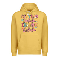 Antique Gold staying delulu is the solulu Premium Hoodie - MaliasSmallBusiness