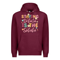 Burgundy staying delulu is the solulu Premium Hoodie - MaliasSmallBusiness