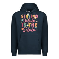 Navy staying delulu is the solulu Premium Hoodie - MaliasSmallBusiness