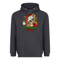 Smoke Christmas Vibes Human Skull Heavyweight Hoodie - FaDigitalArtStudio