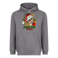Storm Christmas Vibes Human Skull Heavyweight Hoodie - FaDigitalArtStudio