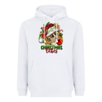 White Christmas Vibes Human Skull Heavyweight Hoodie - FaDigitalArtStudio