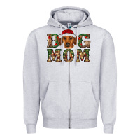 Heather Grey christmas dog mom dachshund Zipper Hoodie - RanaPortraitStore