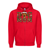 Red christmas dog mom dachshund Zipper Hoodie - RanaPortraitStore