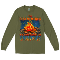 Army Green the best memories are made around the campfire Long Sleeve Tee - texasbilliewilder