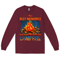 Burgundy the best memories are made around the campfire Long Sleeve Tee - texasbilliewilder