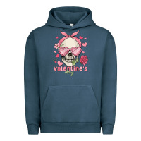 Pigment Midnight Navy valentine's day skull Urban Hoodie - MaliasSmallBusiness