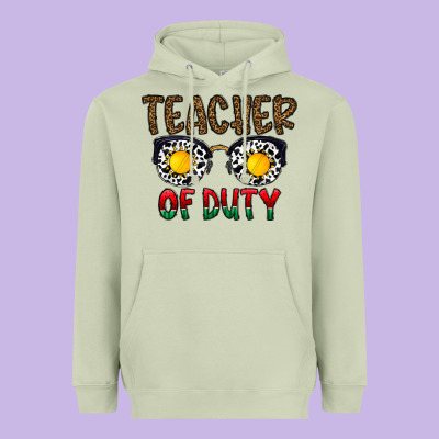 Teacher Of Duty Heavyweight Hoodie Designed By Cowhidedigitalart
