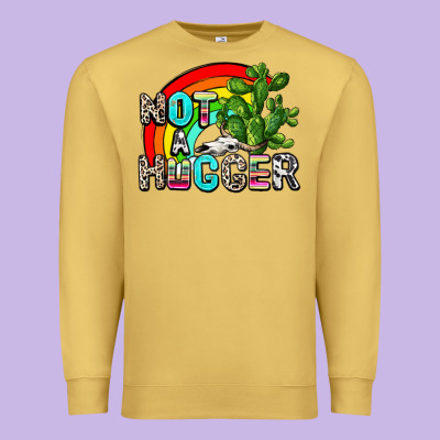 Not A Hugger Premium Sweatshirt Designed By Adodesignshop