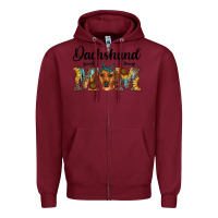 Burgundy western dachshund mom Zipper Hoodie - RanaPortraitStore