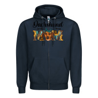 Navy western dachshund mom Zipper Hoodie - RanaPortraitStore