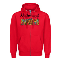 Red western dachshund mom Zipper Hoodie - RanaPortraitStore