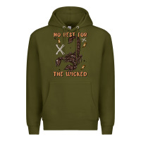 Army Green no rest for the wicked Premium Hoodie - MaliasSmallBusiness
