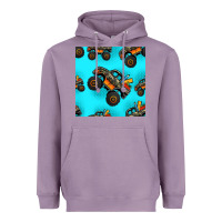 Lavender monster truck pre teen seamless pattern Heavyweight Hoodie - HRA Design Shop