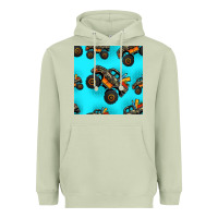 Matcha monster truck pre teen seamless pattern Heavyweight Hoodie - HRA Design Shop