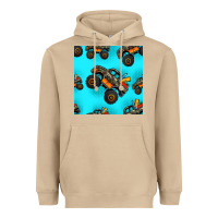 Mushroom monster truck pre teen seamless pattern Heavyweight Hoodie - HRA Design Shop
