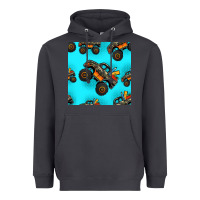 Smoke monster truck pre teen seamless pattern Heavyweight Hoodie - HRA Design Shop