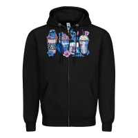 Black stitch coffee cups Zipper Hoodie - Zillion Design Studio