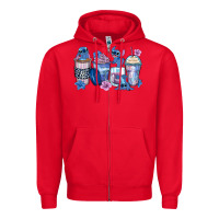 Red stitch coffee cups Zipper Hoodie - Zillion Design Studio