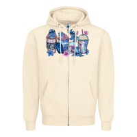 Sandshell stitch coffee cups Zipper Hoodie - Zillion Design Studio
