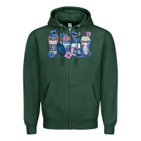 Sports Green stitch coffee cups Zipper Hoodie - Zillion Design Studio
