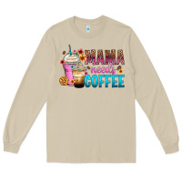 Mushroom mama needs coffee Long Sleeve Tee - Zillion Design Studio
