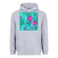 Heather Grey mermaid tail seamless pattern Heavyweight Hoodie - HRA Design Shop