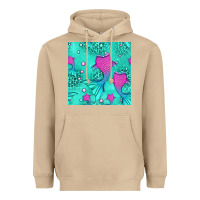 Mushroom mermaid tail seamless pattern Heavyweight Hoodie - HRA Design Shop