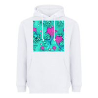 White mermaid tail seamless pattern Heavyweight Hoodie - HRA Design Shop