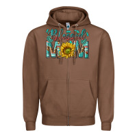 Chestnut western blessed mom with sunflower Zipper Hoodie - texasbilliewilder