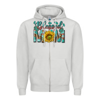 Dove Grey western blessed mom with sunflower Zipper Hoodie - texasbilliewilder